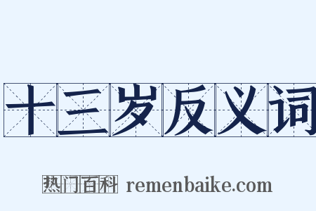 十三岁反义词是什么意思的图片
